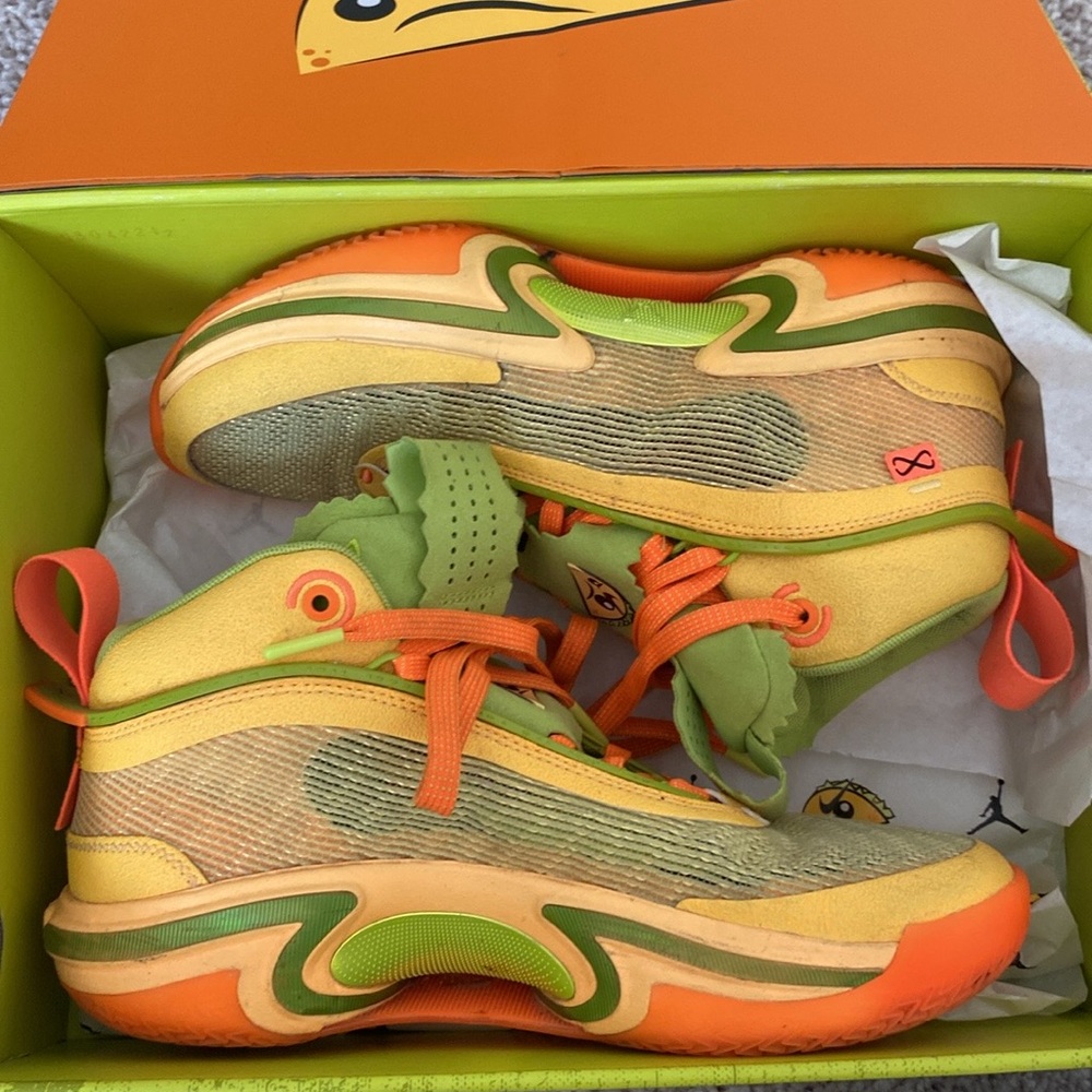 Jordan Sneakers in Orange and Green